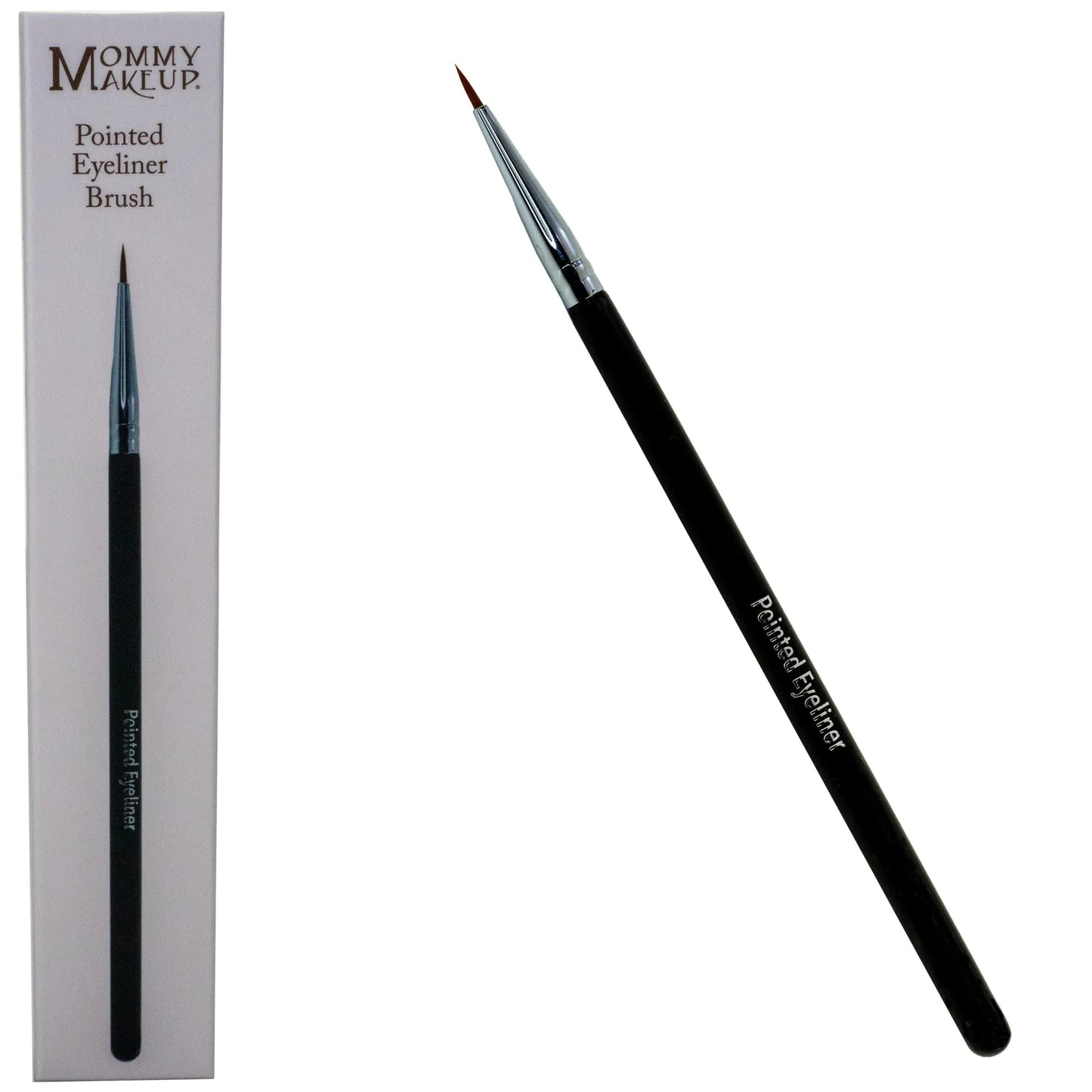 Pointed Eyeliner Brush - Ultra Fine Premium Synthetic Vegan Bristles - Precision Gel Eye Liner Brush for Makeup Artist-Quality Results Cruelty Free by Mommy Makeup